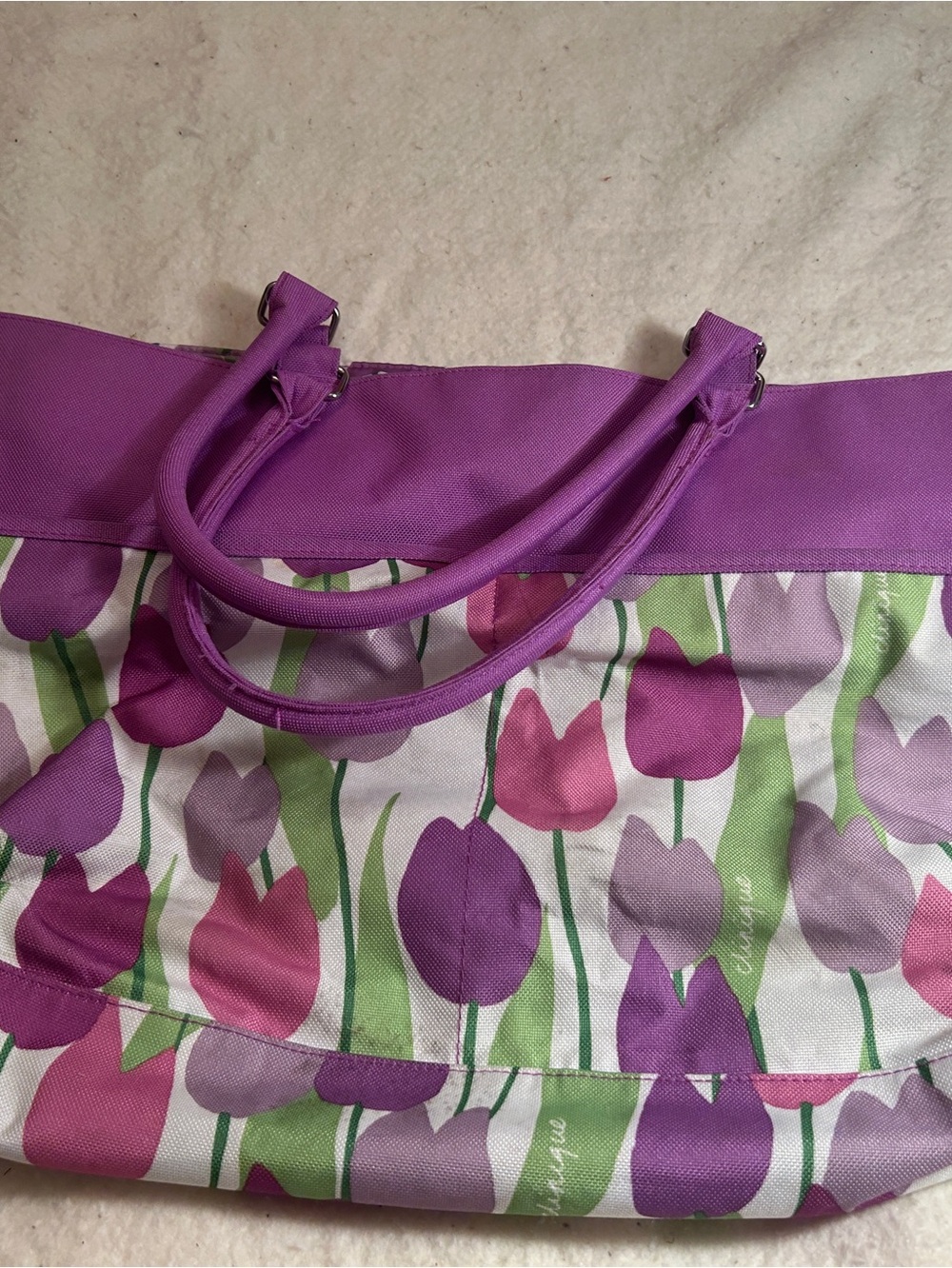 Purple Floral Tulip Tote Bag - Clinique - Picture 2 of 5